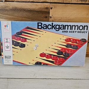Vintage '73 Milton Bradley Backgammon & Acey-Deucy Game